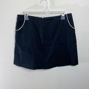 Eric Casual Black Skort w/ White Stripe down the sides Size 10